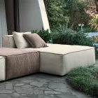 Composizione di 1 Pouf con Schienale, 1 Pouf e 1 Penisola - Bizzarro Viadurini