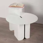 Composizione di 2 Tavolini da Salotto Moderni in Acciaio Made in Italy - Pioppo Viadurini