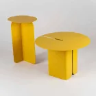 Composizione di 2 Tavolini da Salotto Moderni in Acciaio Made in Italy - Pioppo Viadurini