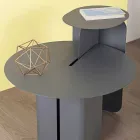 Composizione di 2 Tavolini da Salotto Moderni in Acciaio Made in Italy - Pioppo Viadurini