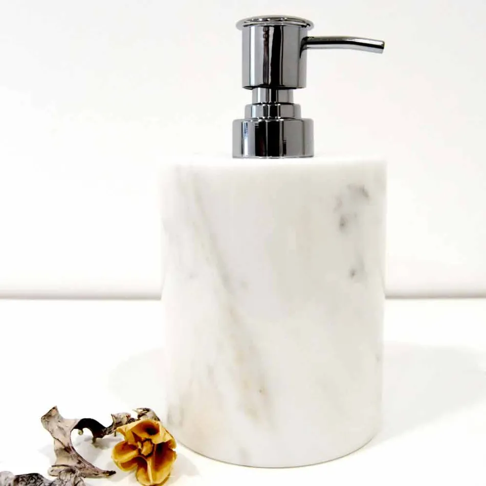 Composizione di 3 Accessori Bagno in Marmo Lucido Made in Italy - Trevio Viadurini