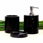 Composizione di 3 Accessori Bagno in Marmo Lucido Made in Italy - Trevio Viadurini