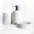Composizione di 3 Accessori Bagno in Marmo Lucido Made in Italy - Trevio Viadurini