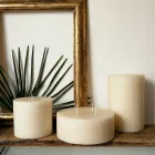 Composizione di 3 Candele Rotonde Moderne in Cera Made in Italy - Candie Viadurini