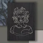 Composizione di 3 Pannelli con la Stilizzazione di Medusa Made in Italy - Ichika Viadurini