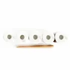Composizione di 3 Portacandele in Marmo Bianco di Carrara Made in Italy - Astol Viadurini