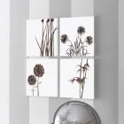 Composizione di 4 Pannelli con Ortensie, Allium e Thypha  Made in Italy - Calcolo Viadurini