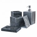 Composizione di Accessori da Bagno in Marmo Made in Italy, 4 Pezzi - Deano