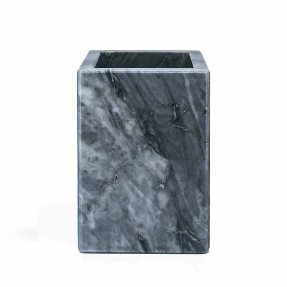 Composizione di Accessori da Bagno in Marmo Made in Italy, 4 Pezzi - Deano Viadurini