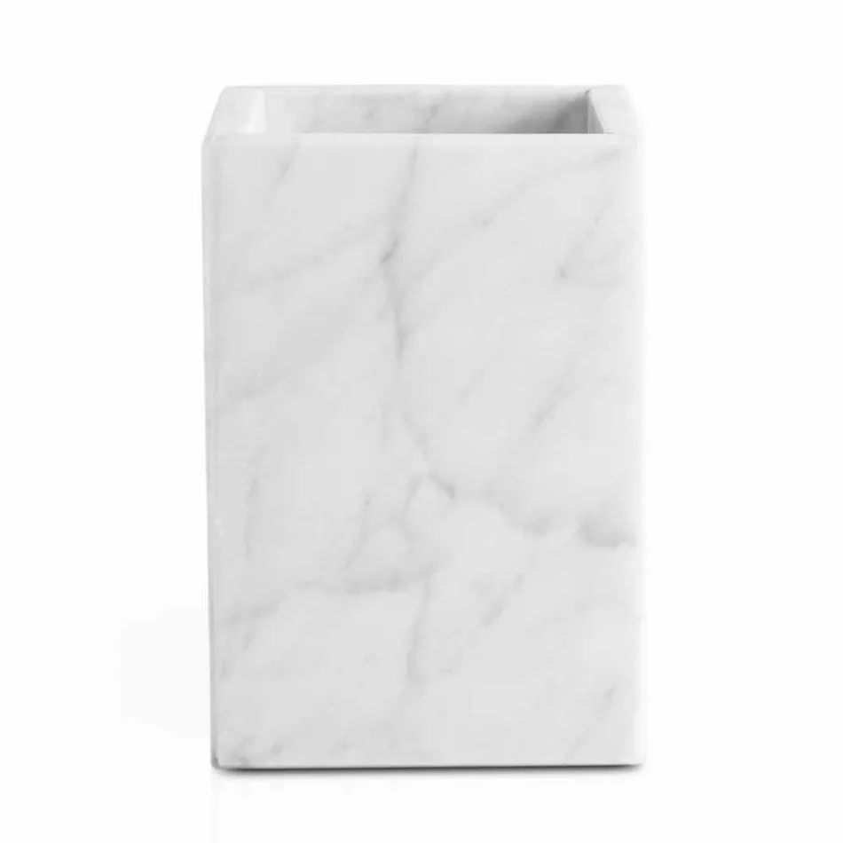 Composizione di Accessori da Bagno in Marmo Made in Italy, 4 Pezzi - Deano Viadurini
