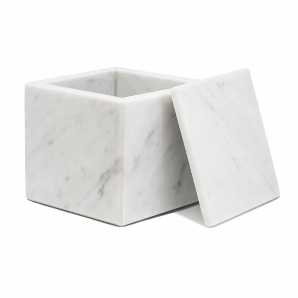 Composizione di Accessori da Bagno in Marmo Made in Italy, 4 Pezzi - Deano Viadurini