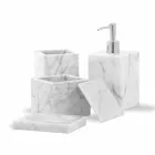 Composizione di Accessori da Bagno in Marmo Made in Italy, 4 Pezzi - Deano Viadurini