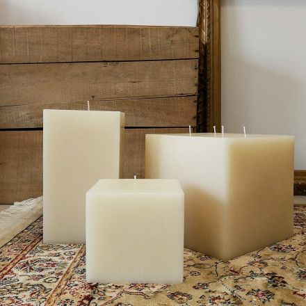 Composizione di Candele Quadrate in Cera Made in Italy, 3 Pezzi - Mondelle Viadurini