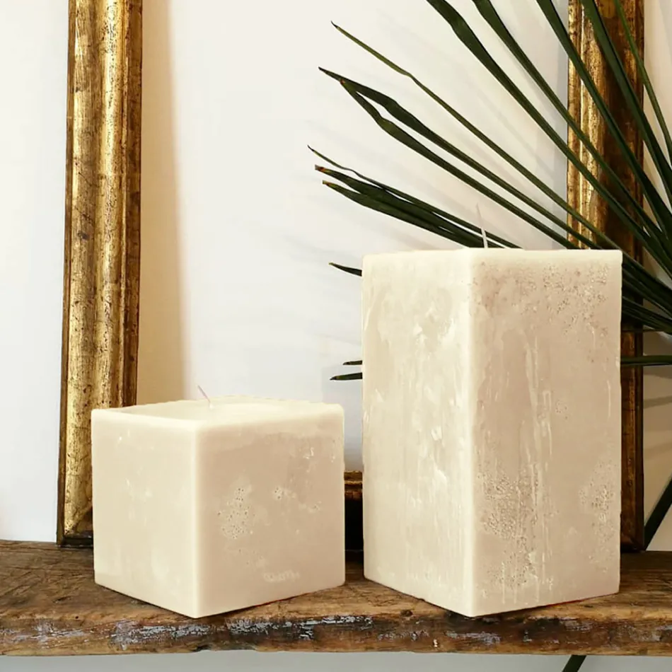 Composizione di Candele Quadrate in Cera Made in Italy, 3 Pezzi - Mondelle Viadurini