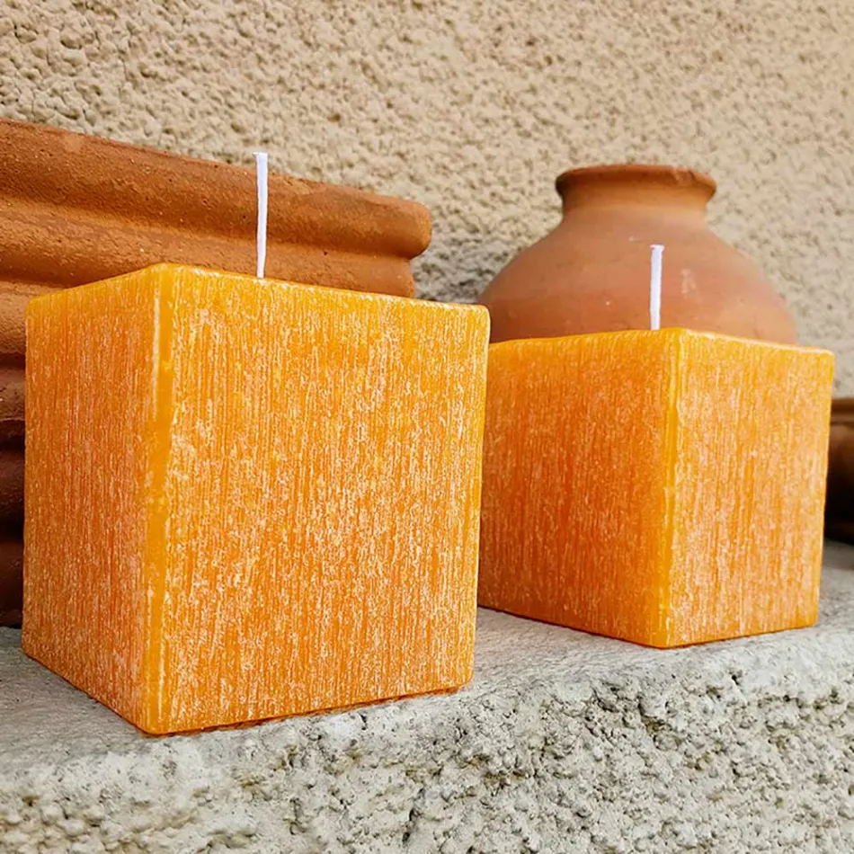 Composizione di Candele Quadrate in Cera Made in Italy, 3 Pezzi - Mondelle Viadurini