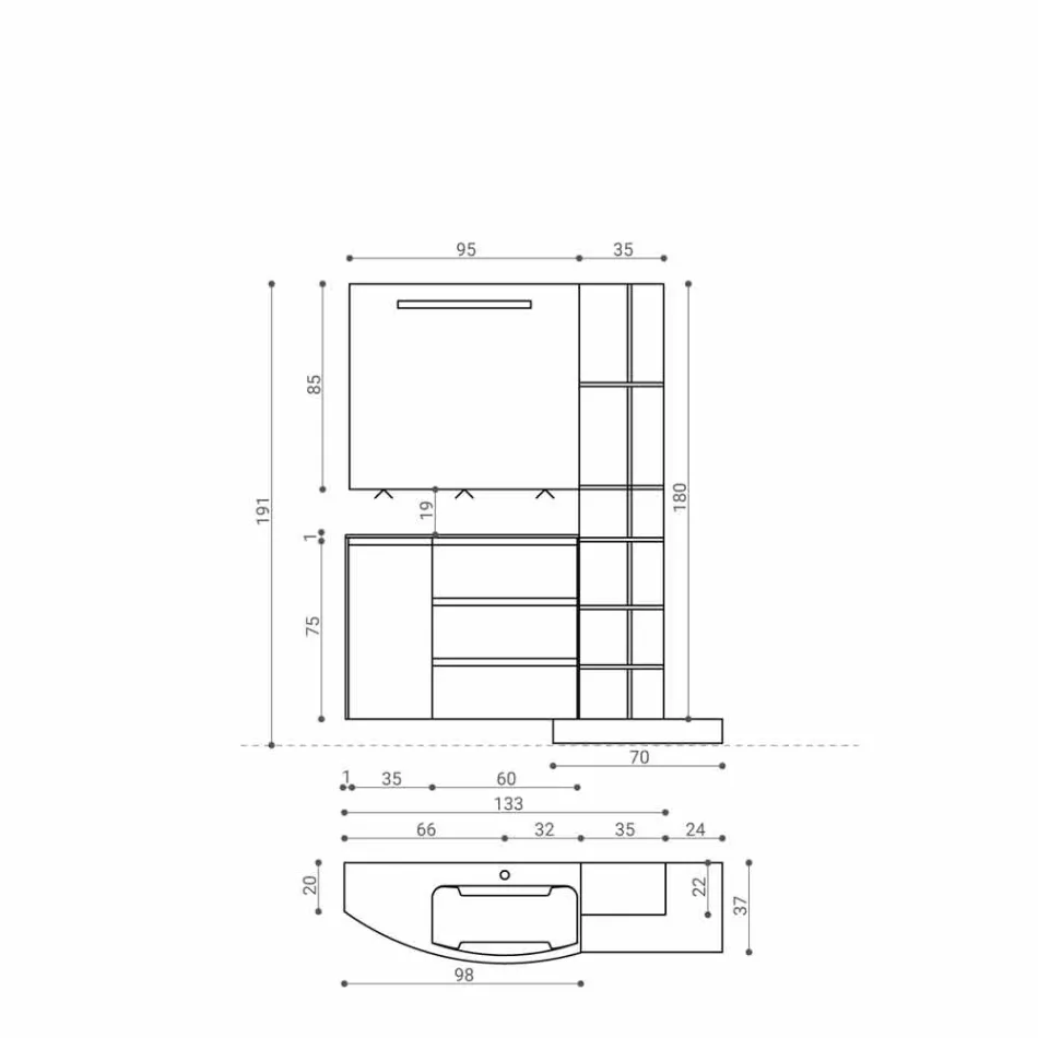 Composizione di Mobili d’Arredo per il Bagno di Design Moderno - Callisi13 Viadurini