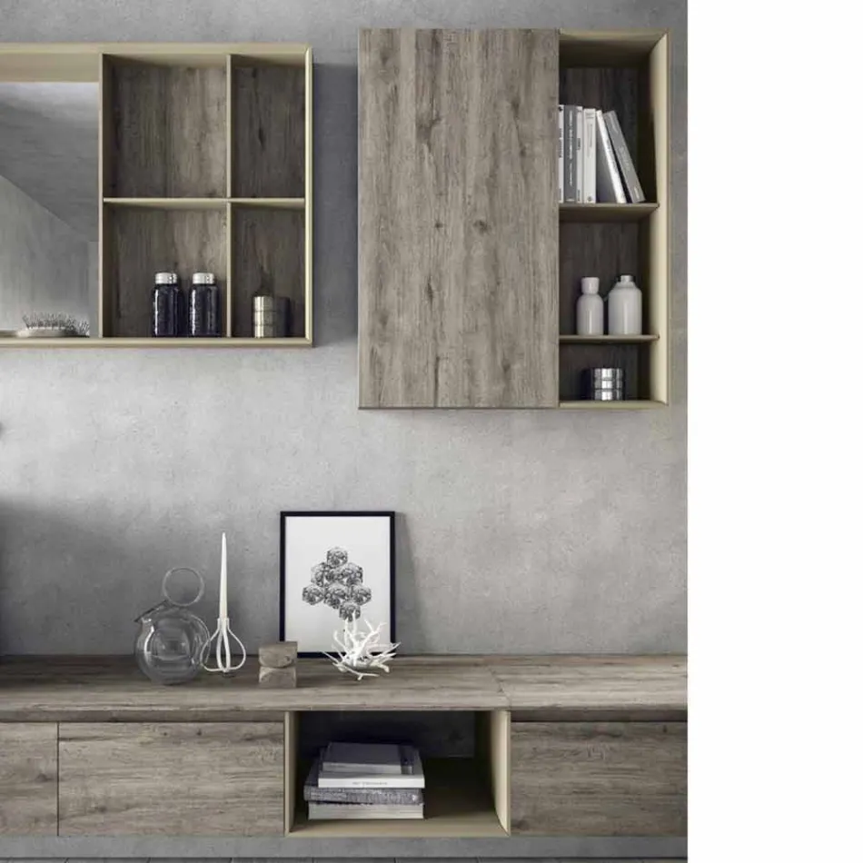 Composizione di Mobili Moderni da Bagno, Design Sospeso Made in Italy - Callisi6 Viadurini
