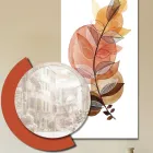 Composizione di Quadri in Legno con Stampa di Città e Ramo Made in Italy - Cile Viadurini