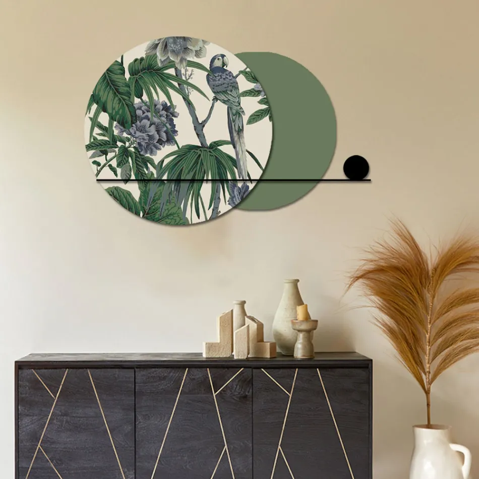Composizione di Quadri in Legno con Stampa Tropicale Made in Italy - Giamaica Viadurini