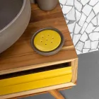 Composizione Mobile Bagno a Terra Giallo con Accessori Inclusi - Carolie Viadurini