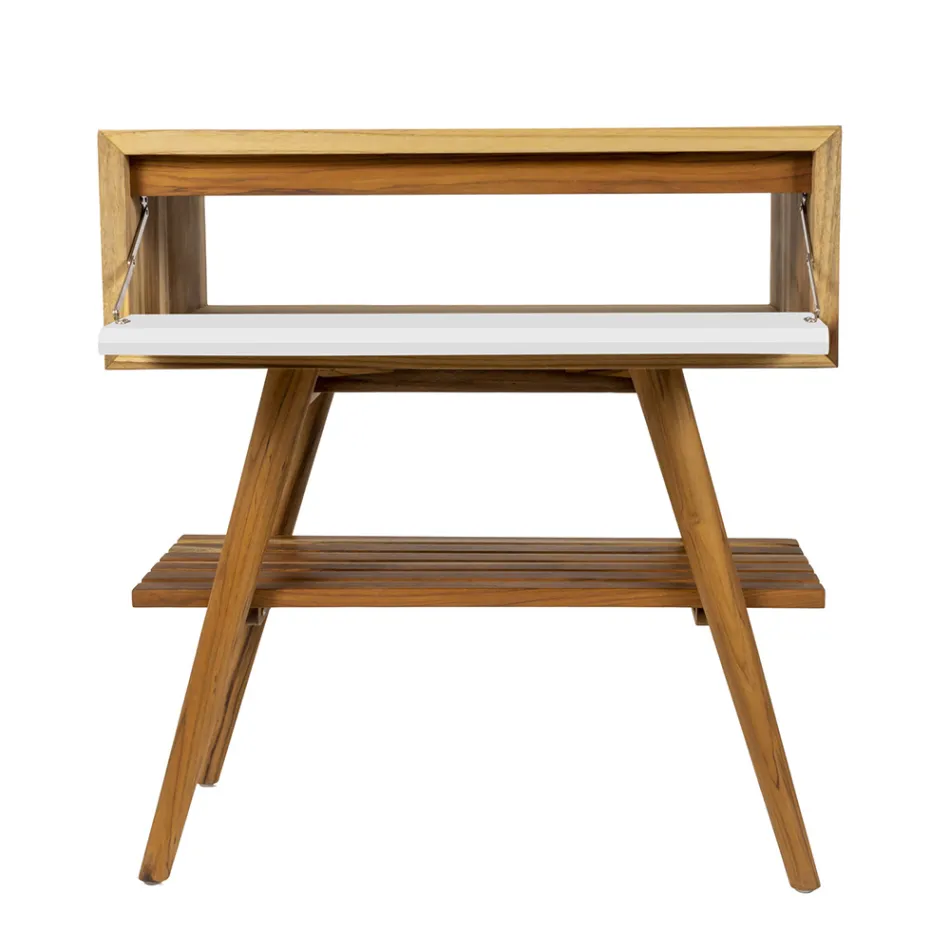 Composizione Mobile Bagno Bianco con Specchio e Accessori Inclusi - Carolie  Viadurini