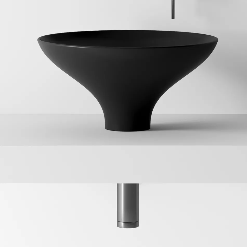 Composizione Mobile Bagno con Lavabo, Base e Specchio Made in Italy - Hoscar Viadurini
