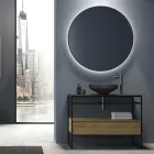 Composizione Mobile Bagno con Lavabo, Base e Specchio Made in Italy - Hoscar Viadurini