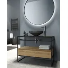 Composizione Mobile Bagno con Lavabo, Base e Specchio Made in Italy - Hoscar Viadurini