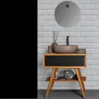 Composizione Mobile Bagno Nero da Appoggio con Accessori Inclusi - Carolie  Viadurini