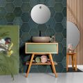 Composizione Arredo Bagno con Mobile in Teak Naturale e Lavabo  - Carolie 