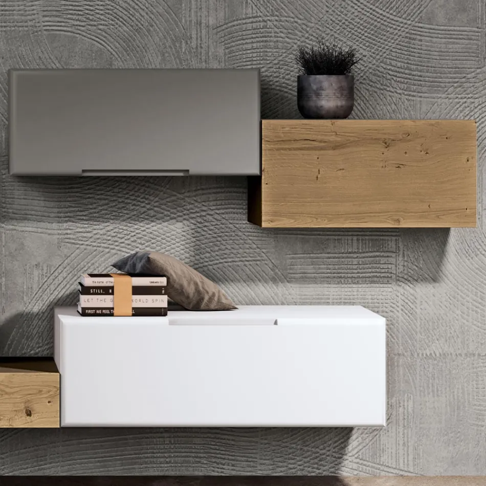 Composizione Mobili e Porta TV Soggiorno in Mdf Made in Italy - Hedda Viadurini