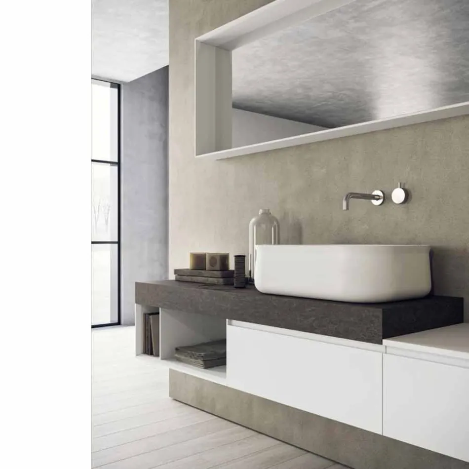 Composizione Moderna e Sospesa di Mobili per il Bagno di Design - Callisi2 Viadurini