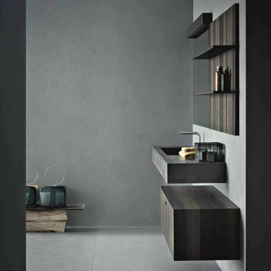 Composizione per Bagno Sospesa e dal Design Moderno Made in Italy - Farart9 Viadurini