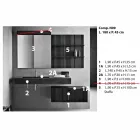 Composizione per Bagno Sospesa e dal Design Moderno Made in Italy - Farart9 Viadurini