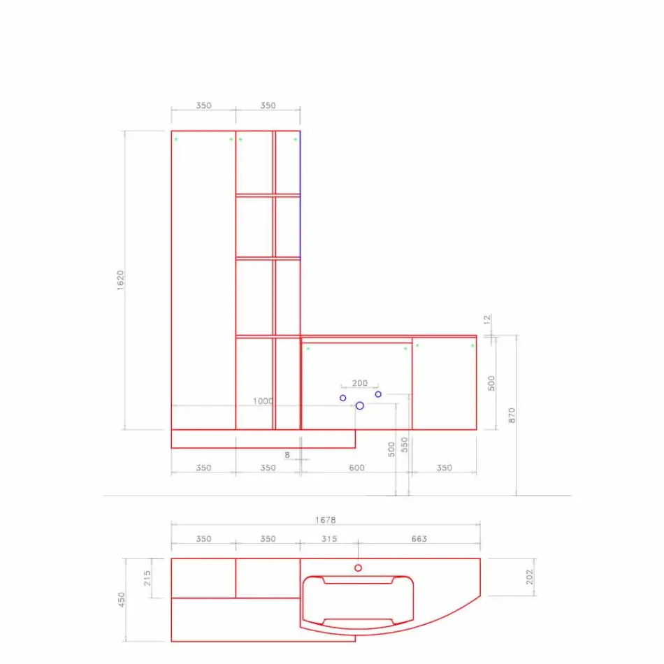 Composizione per il Bagno, Design Moderno Italiano a Sospesione - Callisi10 Viadurini