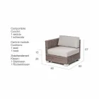 Composizione salotto da giardino artigianale Ania, design moderno Viadurini