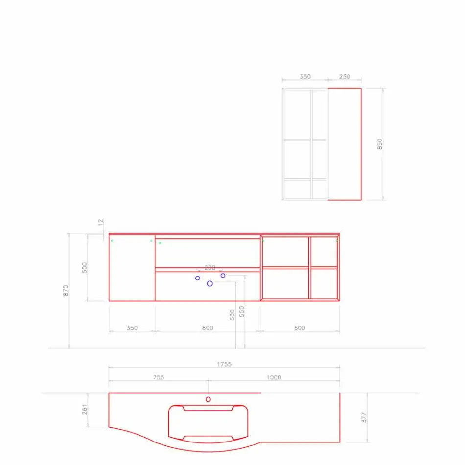 Composizione Sospesa di Design, Mobili Moderni di Design per il Bagno - Callisi5 Viadurini