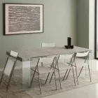 Console allungabile design moderno con gambe in vetro temperato Miss Viadurini