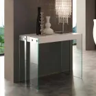 Console allungabile design moderno con gambe in vetro temperato Miss Viadurini