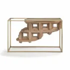 Console design di lusso in legno noce massello e metallo Pardo Viadurini