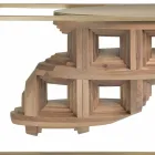 Console design di lusso in legno noce massello e metallo Pardo Viadurini