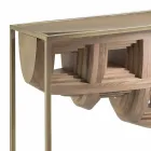 Console design di lusso in legno noce massello e metallo Pardo Viadurini