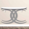 Consolle a Fissaggio a Parete di Design Moderno in Legno Bianco e Grigio - Coco