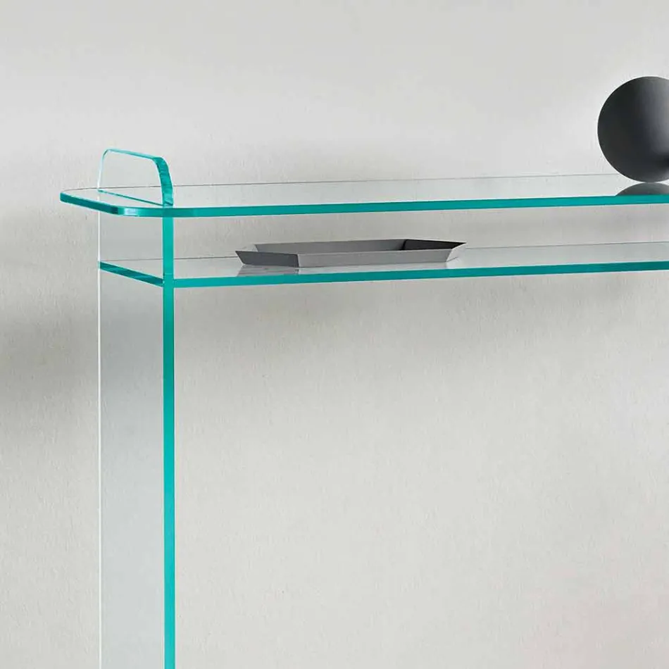 Consolle a Muro per Ingresso in Vetro Extrachiaro Design Minimale - Salvie Viadurini
