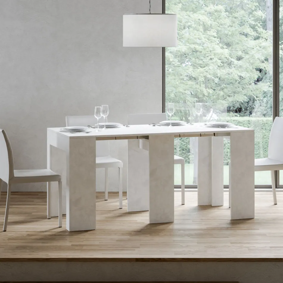 Consolle Allungabile a 299 cm con Allunghe Interne Made in Italy - Clessidra Viadurini