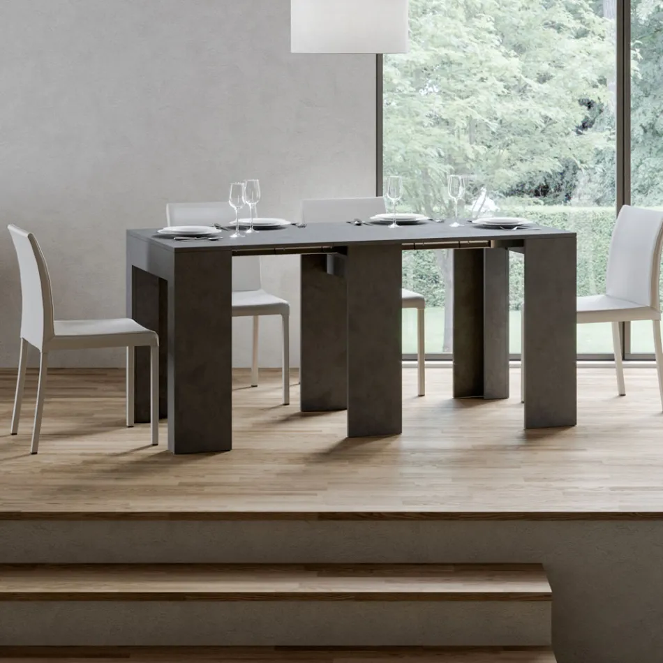 Consolle Allungabile a 299 cm con Allunghe Interne Made in Italy - Clessidra Viadurini