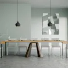 Consolle Allungabile a 300 cm con Gambe Finitura Orso Made in Italy - Destino Viadurini