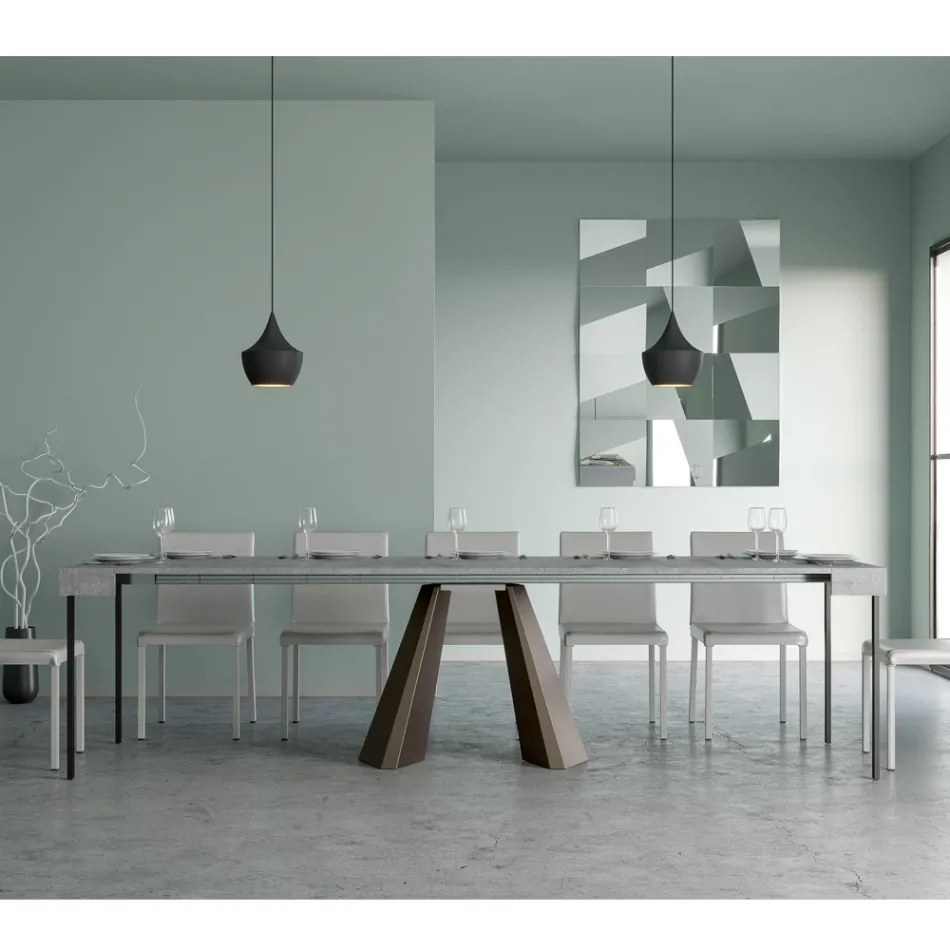 Consolle Allungabile a 300 cm con Gambe Finitura Orso Made in Italy - Destino Viadurini