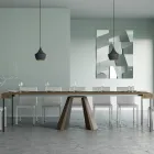 Consolle Allungabile a 300 cm con Gambe Finitura Orso Made in Italy - Destino Viadurini