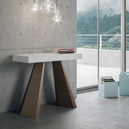 Consolle Allungabile a 300 cm con Gambe Finitura Orso Made in Italy - Destino Viadurini